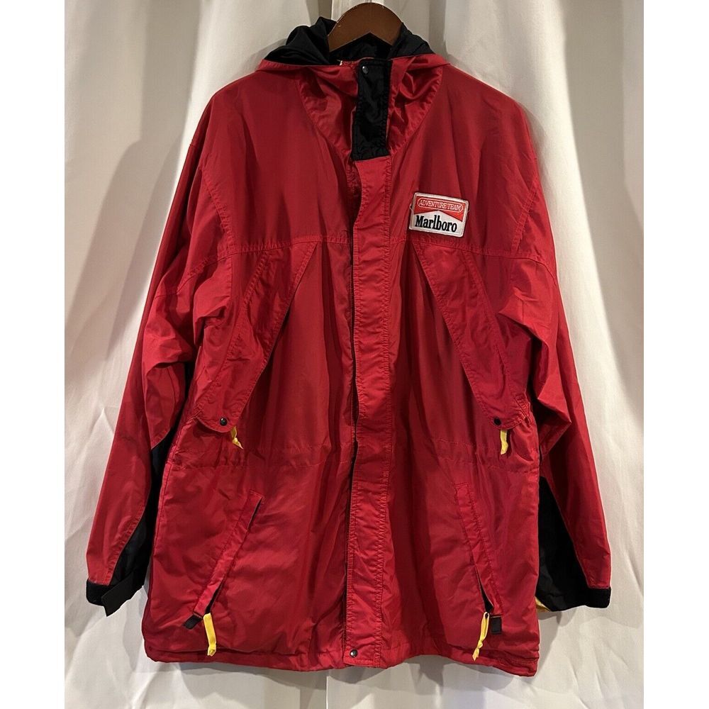 VINTAGE 90s Marlboro‎ Windbreaker Jacket Men's Large Full Zip Up Adventure Team